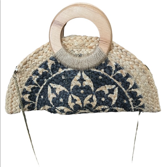 Antik Kraft Handbags - *Sold* NWT Antik Kraft Jute Style Convertible Handbag with Round Wooden Handles!